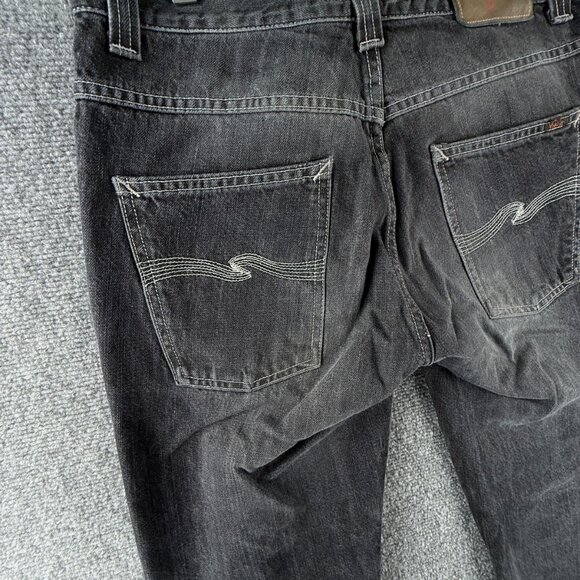 Nudie Jeans Men Denim Jeans Low Slim Jim Used Black Cotton J676 Adult ACTL 32X33 - Picture 14 of 16